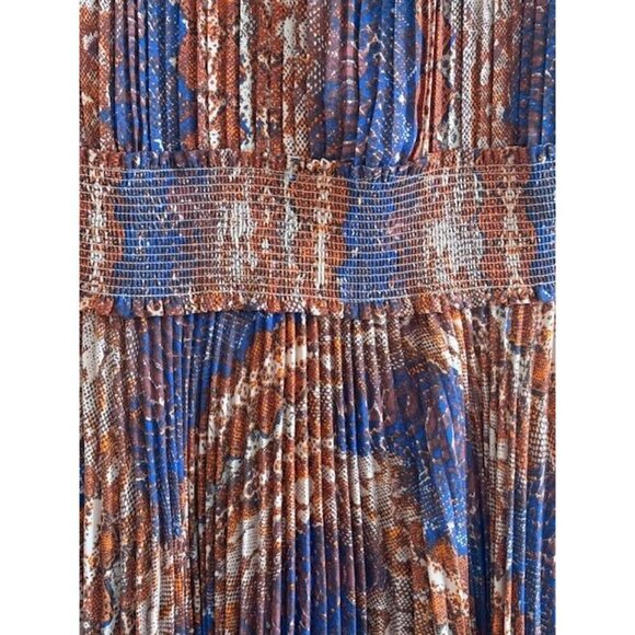 NWT Nanette Lepore Snake Print Pleated Flair Multicolor Dress Size 10 - Picture 8 of 10